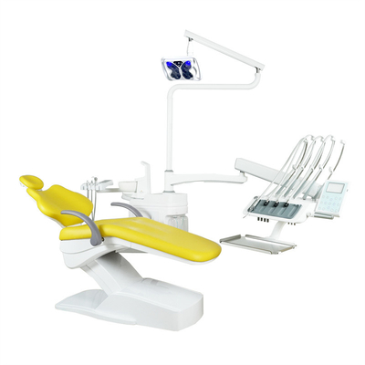 Unidad de silla dental de la fábrica de Foshan 16 Contiene un contenedor con luz de curación gratuita y una unidad dental montada en la parte superior de la escavadora dental