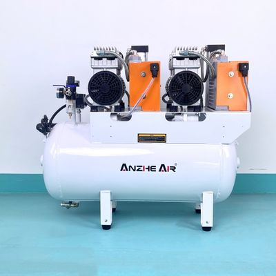 Un buen precio. 220V 60L Compresor de aire dental con secador de aire sin aceite Compresor de aire médico silencioso para 4 unidades dentales en línea