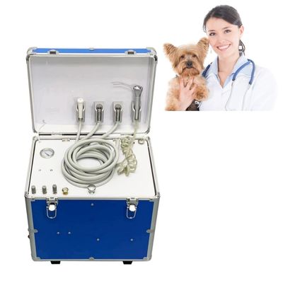 Un buen precio. Unidad dental portátil para clínica veterinaria móvil con compresor de aire de 550W, equipo de tratamiento dental para mascotas estilo maleta, unidad de terapia dental en línea