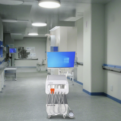 Unidad de entrega dental de la fábrica de Foshan Anzhe, diseño popular, bandeja de operación dental, 220V, estándar europeo, carro dental móvil