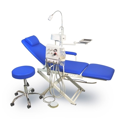 Unidad de Silla Dental Portátil Plegable con Escupidera de Acero Inoxidable, Bandeja de Instrumentos y Luz Móvil Silla Dental Plegable