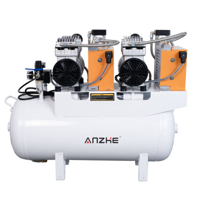 Un buen precio. 60L Compresor de aire dental con secador 1700W Bomba de aire silenciosa sin aceite para 4 sillones dentales Compresor de aire médico en línea