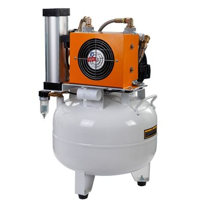 Un buen precio. Compresor de aire ultra silencioso de 55 dB, sin aceite, eficiente energéticamente, 550 W para clínicas médicas y dentales con secador en línea
