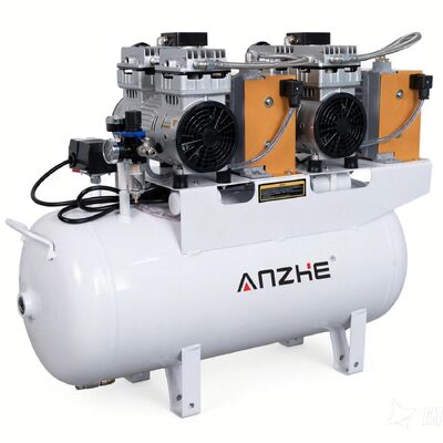 Un buen precio. Compresor de aire dental sin aceite de 60L y 1700W con secador para 4 sillones dentales en línea