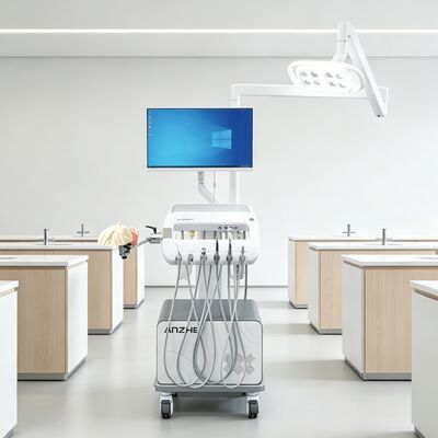 Un buen precio. 550W Compresor de Aire Dental Simulador de Entrenamiento con Modelo de Cabeza Fantasma Realista en Carrito Móvil Portátil para Equipos de Enseñanza Dental en línea