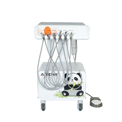Unidad dental veterinaria portátil con compresor de aire sin aceite silencioso Sistema de succión de luz curativa LED para clínica animal