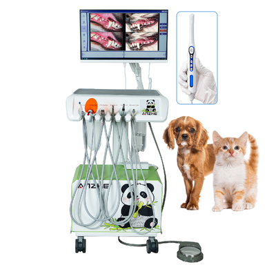 HD Cámara oral Estación de trabajo dental veterinaria Todo en uno PC Win10 Sistema dental veterinario móvil Plug & Play Solución dental veterinaria completa