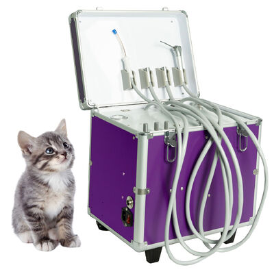 Unidad dental veterinaria portátil con sistema de succión de compresor de aire libre de aceite botella de agua Equipo dental veterinario móvil para clínica dental animal