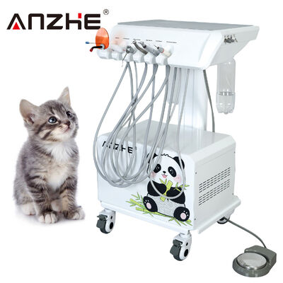 Unidad dental veterinaria portátil todo en uno con compresor de aire Escalador ultrasónico Luz de curado LED Sistema de succión Equipo dental móvil para mascotas para hospital de animales