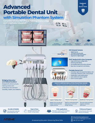 Un buen precio. Unidad de entrenamiento dental portátil con computadora todo en uno de 23,8 pulgadas Cámara intraoral HD Cabeza fantasma para anestesia sobre implantes y educación dental en línea