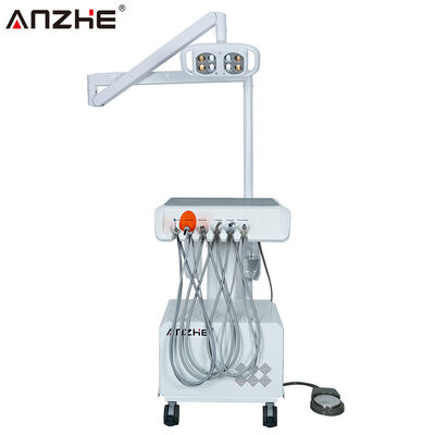 Unidad Dental Portátil con Lámpara Dental LED Compresor de Aire Integrado Sistema de Succión Ultrasonido Cavitrón Luz de Fotocurado Equipo Dental Móvil para Clínicas Dentales