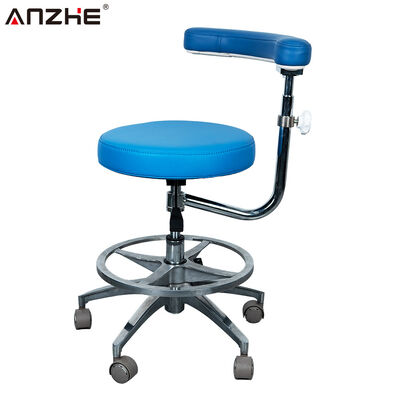 Sillón ergonómico para asistentes dentales con reposabrazos giratorios de 360 grados, respaldo ajustable de altura, anillo de pie y rodillas de trabajo pesado