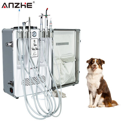 Sistema dental veterinario portátil Carrito dental veterinario móvil con compresor de aire incorporado Escalador de curación de luz y succión para práctica de campo y móvil
