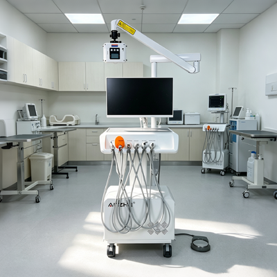 Un buen precio. Unidad dental veterinaria profesional de 550W con sistema de imagen digital y presión de 0,8Mpa para clínicas de animales en línea