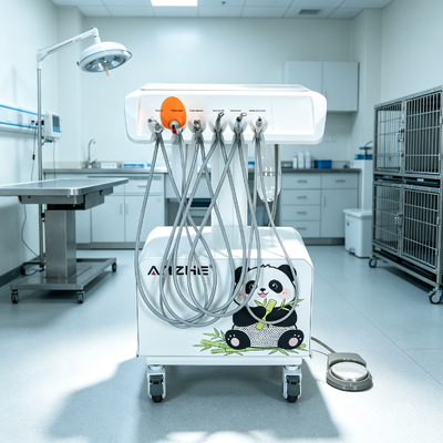 Un buen precio. Unidad dental veterinaria eléctrica portátil con compresor de aire Equipo dental para animales móviles con luz de curación LED y succión en línea