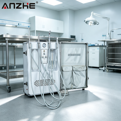 Un buen precio. Unidad dental ANZHE maleta configuración superior Unidad dental móvil con compressor de aire incorporado de 550W para clínica dental y veterinaria en línea