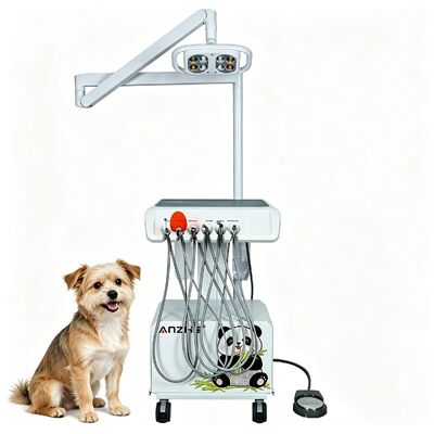 Un buen precio. Unidad Dental Veterinaria Portátil con Lámpara Dental LED de 8 Ojos, Compresor de Aire Incorporado y Scaler Ultrasónico Woodpecker para Clínicas de Mascotas en línea