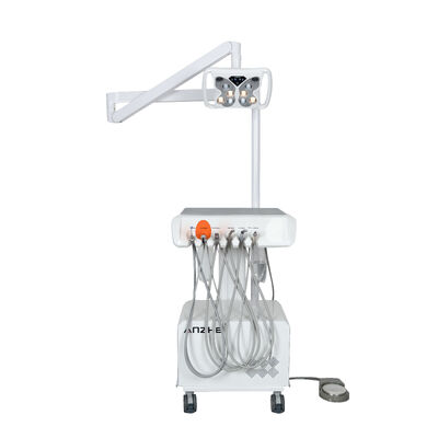 Un buen precio. Unidad dental portátil con lámpara dental LED de mariposa Compresor de aire incorporado Scalador de succión Sistema de tratamiento dental móvil en línea