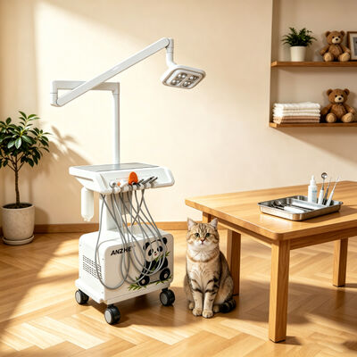 Un buen precio. Unidad Dental Veterinaria Portátil con Lámpara Dental de 8 LED, Compresor de Aire Integrado, Scaler, Lámpara de Fotocurado, Succión, Estación de Trabajo Móvil en línea