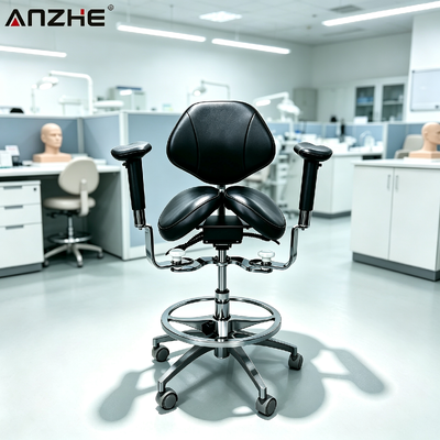 Un buen precio. Taburete médico ergonómico de sillín dividido, silla de doctor ajustable con tapicería de cuero personalizada para clínica dental veterinaria en línea