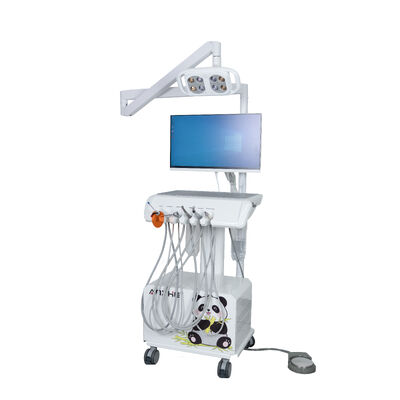 Un buen precio. Carrito veterinario dental móvil con lámpara dental de 8 LED, scaler ultrasónico, compresor de aire y equipo dental para animales de succión en línea
