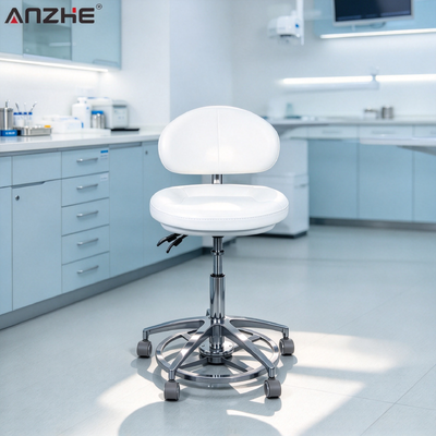 Medical Swivel Operator Stool, Pneumatic Lift Dentist Seat with Adjustable Backrest for Dental Practice and Veterinary Hospital