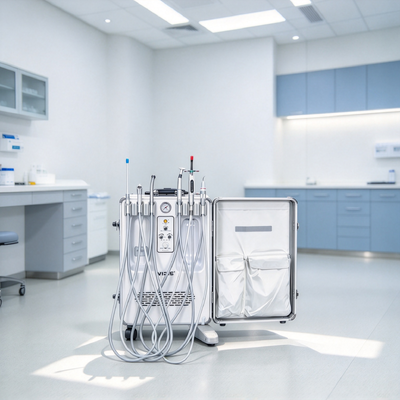 Un buen precio. Unidad de entrega dental móvil con compresor de aire integrado, luz de curación LED y escalador ultrasónico en línea