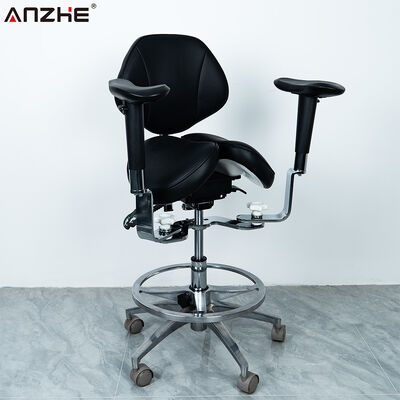 Ergonomic Dentist Stool with Split Saddle Seat Forward Tilt Design and 360 Degree Rotation for Dental Clinics